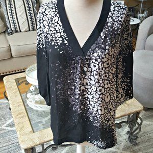NWOT! 100% SILK V Neck TUNIC BLOUSE SZ XL